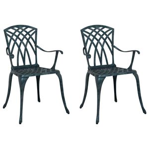 vidaXL Gartenstuhl 2 pcs Gr&uuml;n 53 x 51 x 88,5 cm Aluminium