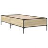 vidaXL Bettgestell Sonoma-Eiche 75x190 cm Holzwerkstoff und Metall