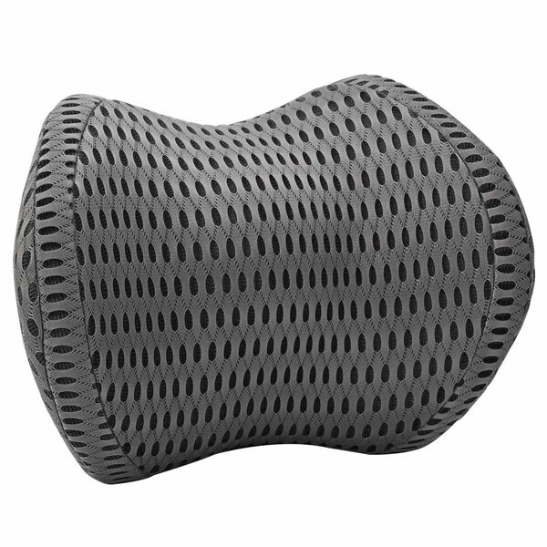 vidaXL Nackenst&uuml;tzkissen mit Kissen Grau 31 x 22 x 13 cm 4D Mesh