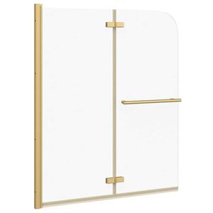 vidaXL Duschabtrennung Transparent und Gold 120 x 140 cm