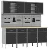 vidaXL Werkbank 10 Stk. Schwarz und Grau Ingenieure Holz und Stahl