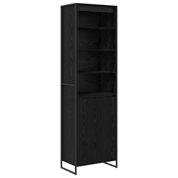 vidaXL Hohe Schr&auml;nke 2 pcs Schwarz Eichen-Optik 60 x 36 x 200 cm