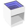 vidaXL Nachttisch mit Infinity-LED Wei&szlig; 40x40x50 cm