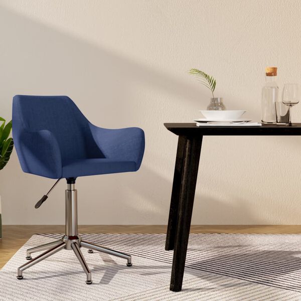 vidaXL Esszimmerstuhl Drehbar Blau Stoff