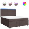 vidaXL Boxspringbett mit Matratze Dunkelbraun 180x200 cm Stoff