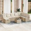 vidaXL Sofa Set mit Kissen 9 pcs Beige und Creme Poly-Rattan