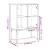 vidaXL Beistellschrank mit Glast&uuml;ren Schwarz 69x37x100 cm
