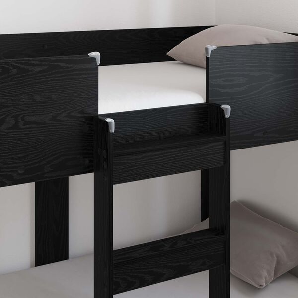 vidaXL Etagenbett f&uuml;r Kinder Schwarz Eichen-Optik 80 x 160 cm