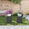 vidaXL Pflanzenst&auml;nder 2 pcs Schwarz 24 x 24 x 35 cm Stahl