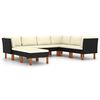 vidaXL 8-tlg. Garten-Lounge-Set mit Kissen Poly Rattan Schwarz