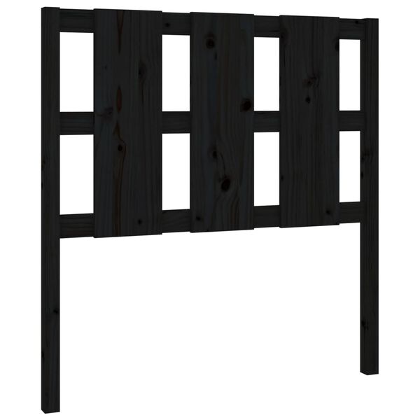 vidaXL Bett-Kopfteil Schwarz 105,5x4x100 cm Massivholz Kiefer