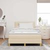 vidaXL LED Boxspringbett mit Matratze mit LED Creme 120 x 200 cm Stoff