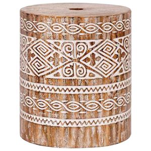 vidaXL Sonnenschirmst&auml;nder Wei&szlig; gewaschen &Oslash;34 x 40 cm Massivholz