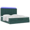 vidaXL Ottoman-Bett mit Matratzen & LEDs Dunkelgr&uuml;n 180x200 cm Samt