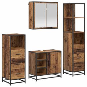 vidaXL Badezimmerm&ouml;bel-Set 4 stk. Altholz 65 x 33 x 60 cm