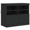 vidaXL Sideboard mit LED-Leuchten Schwarz 163x37x67 cm