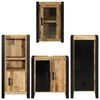 vidaXL Badezimmerm&ouml;bel-Set mit Regal 4 pcs Braun Massives Mangoholz