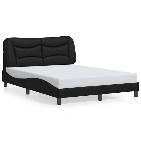 vidaXL Bettgestell ohne Matratze "Hvar" Schwarz 120x200 cm Kunstleder