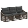 vidaXL Gartensofa-set 3 pcs Grau Poly-Rattan