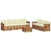 vidaXL Sofagarnituren 8 stk. Natur und Creme Massivholz Akazie
