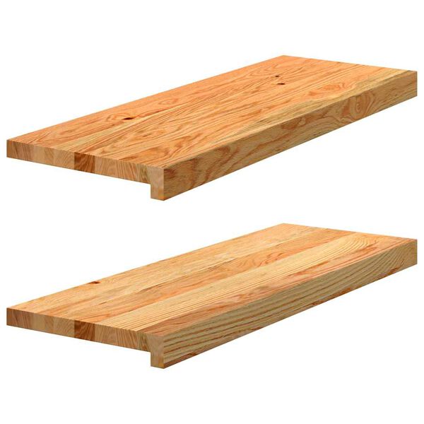 vidaXL Treppenstufen 2 Stk. Hellbraun 70x30x2 cm Massivholz Eiche