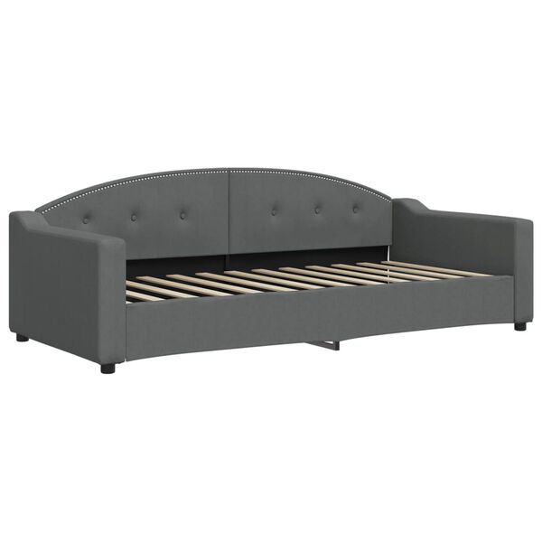 vidaXL Tagesbett mit Matratze Dunkelgrau 90x200 cm Stoff