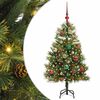 vidaXL K&uuml;nstlicher klappbarer Weihnachtsbaum mit Tannenzapfen 120 cm