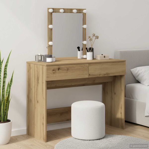 vidaXL Schminktisch Artisan-Eiche 100 x 40 x 130 cm Holzwerkstoff