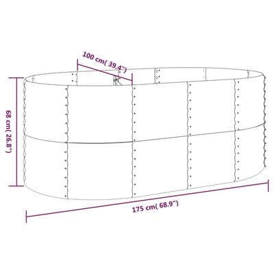 vidaXL Hochbeet Pulverbeschichteter Stahl 175x100x68 cm Anthrazit