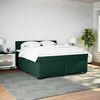 vidaXL Boxspringbett mit Matratze Dunkelgr&uuml;n 200x200 cm Samt