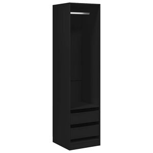 vidaXL Kleiderschrank mit Schubladen Schwarz 50x50x200cm Holzwerkstoff