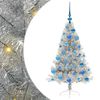 vidaXL K&uuml;nstlicher vorbeleuchteter Weihnachtsbaum Silber 120 cm PET