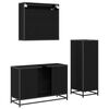 vidaXL Badezimmerm&ouml;bel-Set 3 pcs Schwarz Eichen-Optik Holzwerkstoff