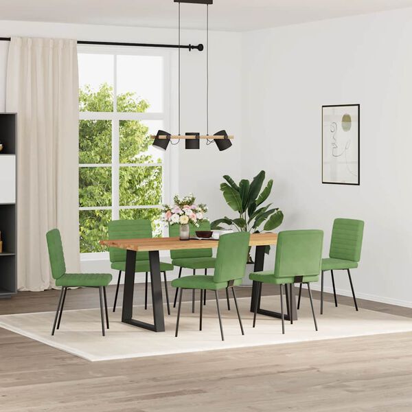 vidaXL Esszimmerst&uuml;hle 6 Stk. Hellgr&uuml;n Samt
