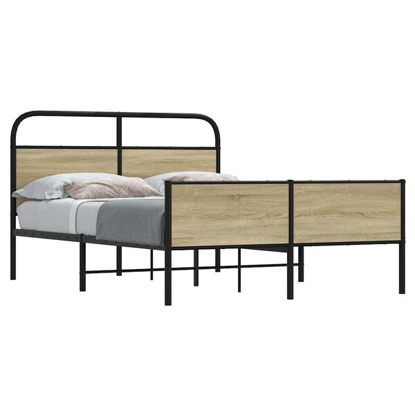 vidaXL Bettgestell ohne Matratze 120x190 cm Sonoma-Eiche Holzwerkstoff