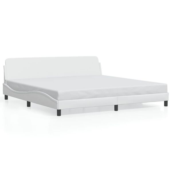 vidaXL Bettgestell "Dover" Wei&szlig; 200x200 cm Kunstleder