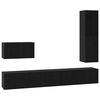 vidaXL TV-Schrankset 4 pcs Schwarz Eichen-Optik Holzwerkstoff