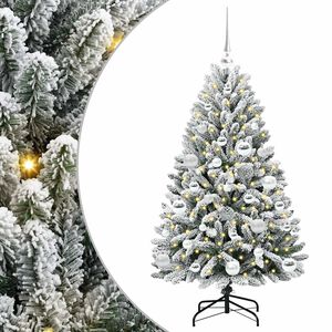 vidaXL K&uuml;nstlicher klappbarer Weihnachtsbaum Gr&uuml;n und Wei&szlig; 120 cm