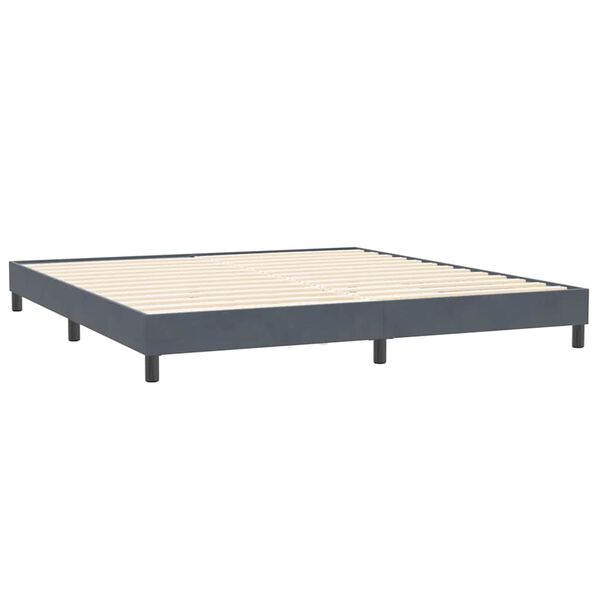 vidaXL Boxspringbett ohne Matratze Dunkelgrau 200x210 cm Samt