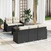 vidaXL Sofa Set mit Kissen 6 pcs Schwarz und Creme Poly-Rattan