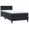 vidaXL Boxspringbett mit Matratze Schwarz 80x220 cm Samt