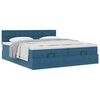 vidaXL Ottoman-Bett mit Matratzen Dunkelblau 180x200 cm Samt