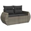 vidaXL Gartensofa-set mit Kissen mit Speicher 8 pcs Grau Poly-Rattan