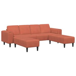vidaXL Sofa Rot-Orange 250 x 188 x 76 cm Cordstoff