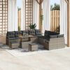 vidaXL Garten-Sofa-Set mit Kissen mit Speicher mit Kissen 13 pcs Grau