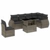 vidaXL 7-tlg. Garten-Sofagarnitur mit Kissen Grau Poly Rattan