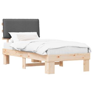 vidaXL Bettgestell mit gepolstertem Kopfteil Dunkelgrau 80 x 200 cm