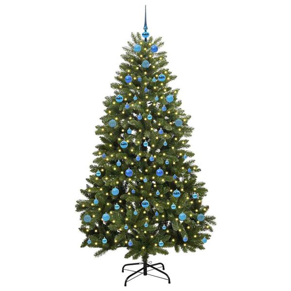 vidaXL K&uuml;nstlicher Weihnachtsbaum Gr&uuml;n 210 cm PVC und Metall