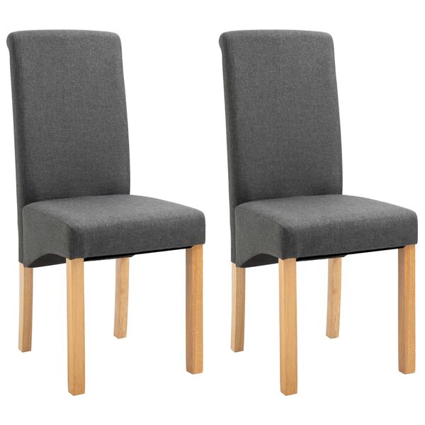 vidaXL Esszimmerst&uuml;hle 2 Stk. Grau Stoff
