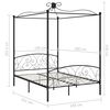 vidaXL Himmelbett-Gestell Schwarz Metall 140 x 200 cm